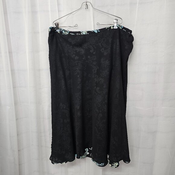 JM Collection Black Blue Floral Skirt Boho Fairy Cottagecore 20W - Picture 7 of 11